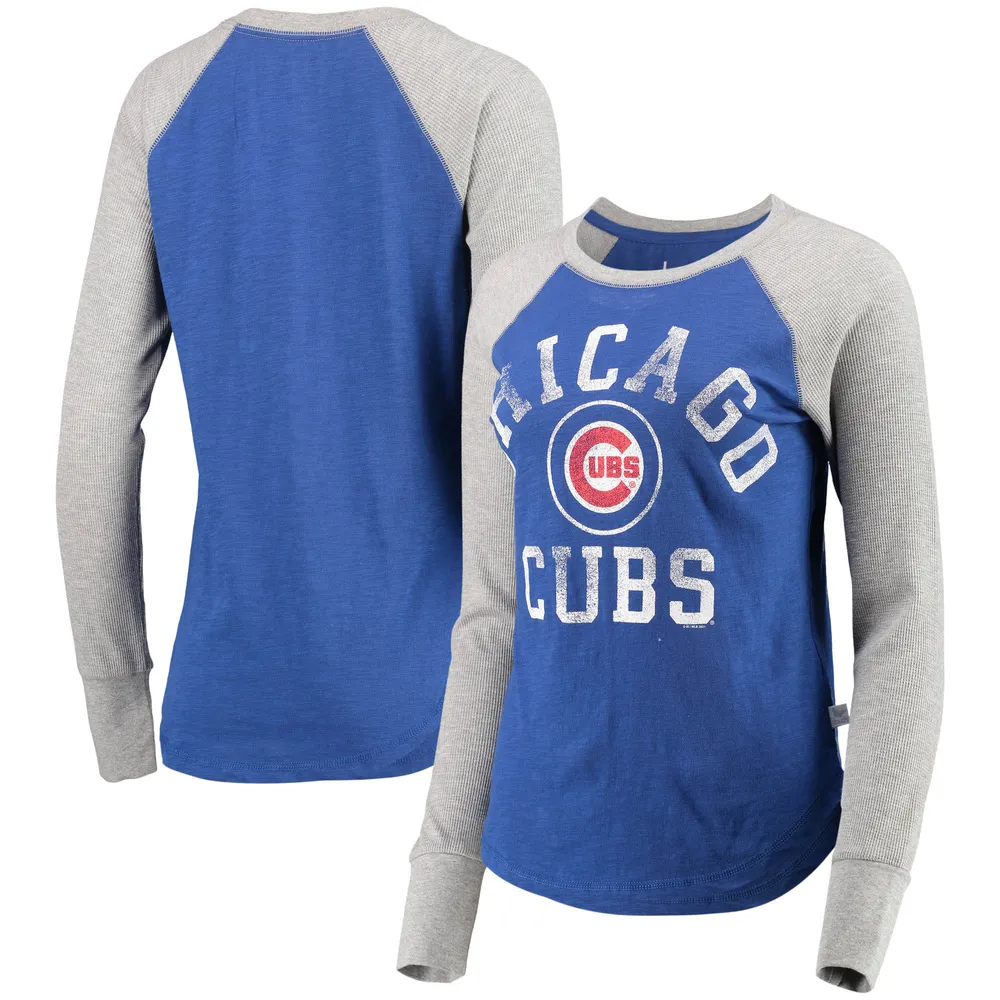 Women's Fanatics Branded Heathered Royal/White Chicago Cubs