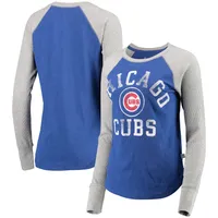 Lids Cleveland Indians Touch Women's Waffle Raglan Long Sleeve T-Shirt -  Navy/Gray