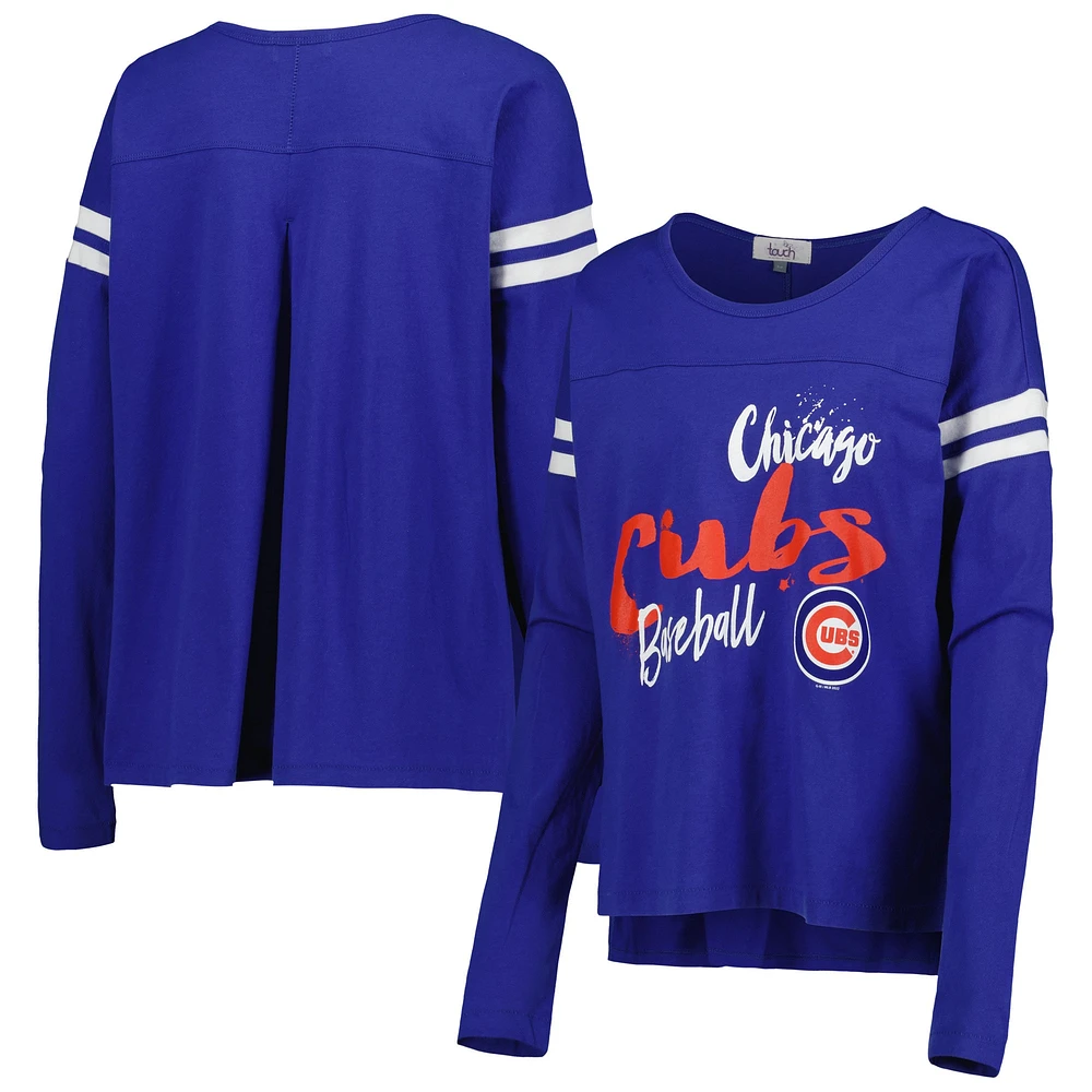 T-shirt à manches longues Touch Royal Chicago Cubs Free Agent pour femme