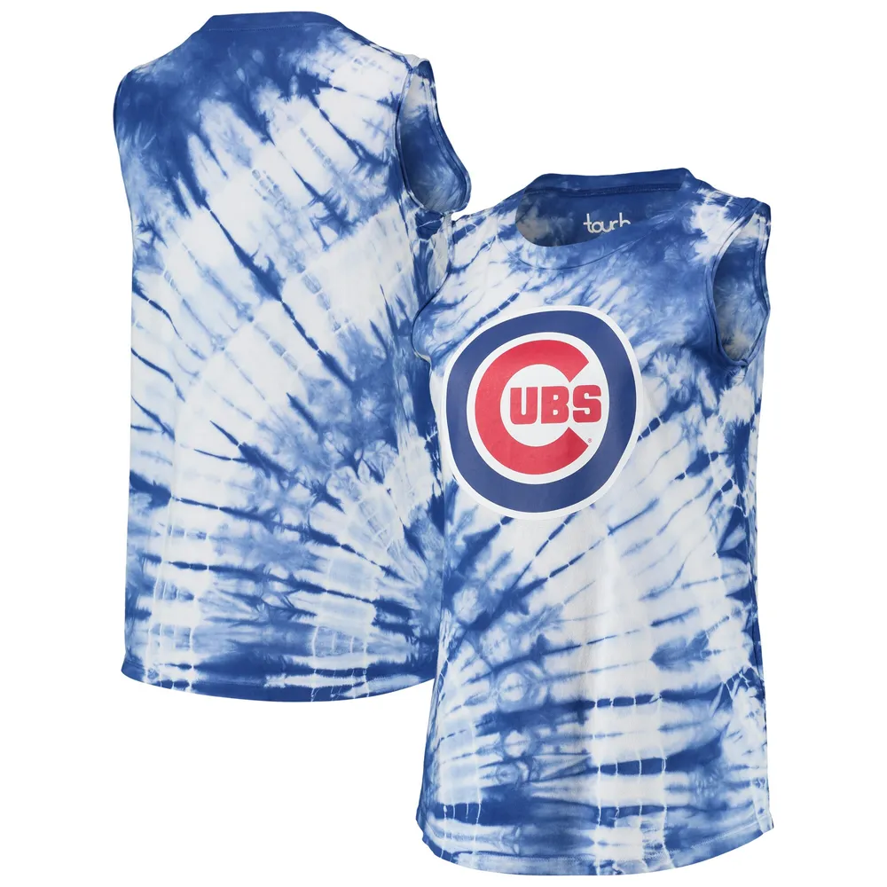 Women's Touch Royal Chicago Cubs Money Ball Tie-Dye Tank Top