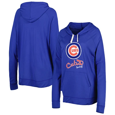 Women's Touch Royal Chicago Cubs Pre-Game Raglan Pullover Hoodie