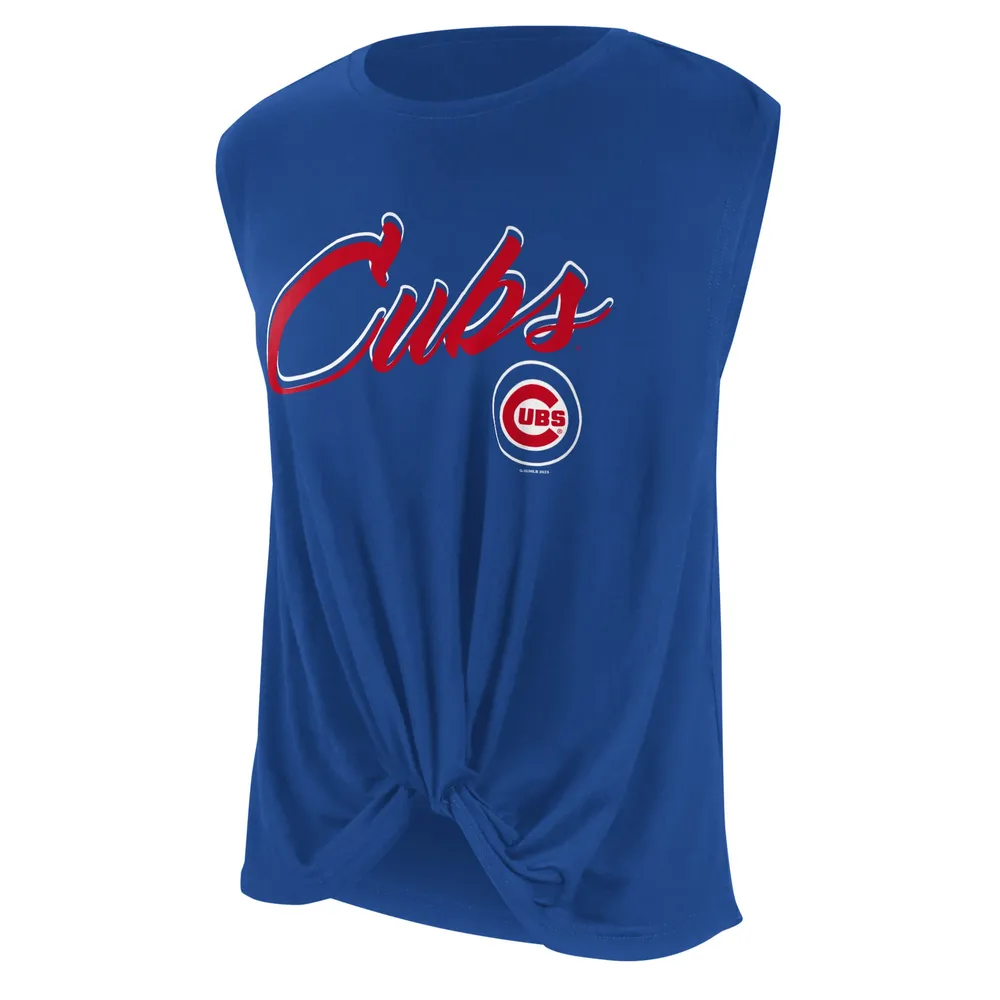 Women's Royal Chicago Cubs Plus Size Racerback Tank Top