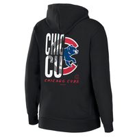 Women's WEAR by Erin Andrews Black Chicago Cubs Sponge Fleece Full-Zip Hoodie