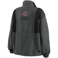 Women's WEAR by Erin Andrews Charcoal Chicago Cubs Packable Half-Zip Jacket