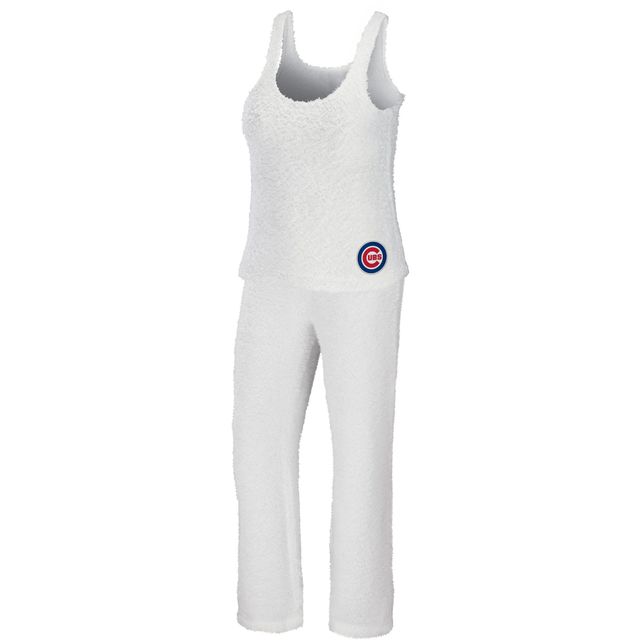 Women's WEAR by Erin Andrews Crème Chicago Cubs Plus Cosy Scoop Neck Tank Top & Pants Set