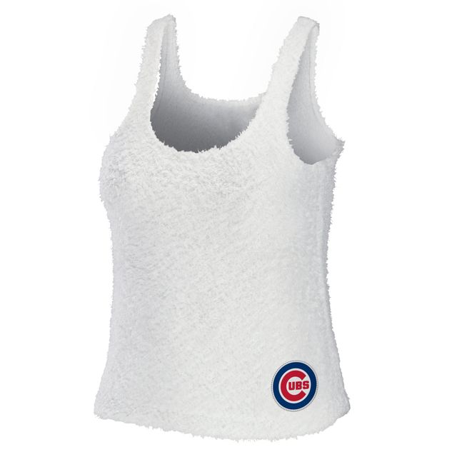 Women's WEAR by Erin Andrews Crème Chicago Cubs Plus Cosy Scoop Neck Tank Top & Pants Set