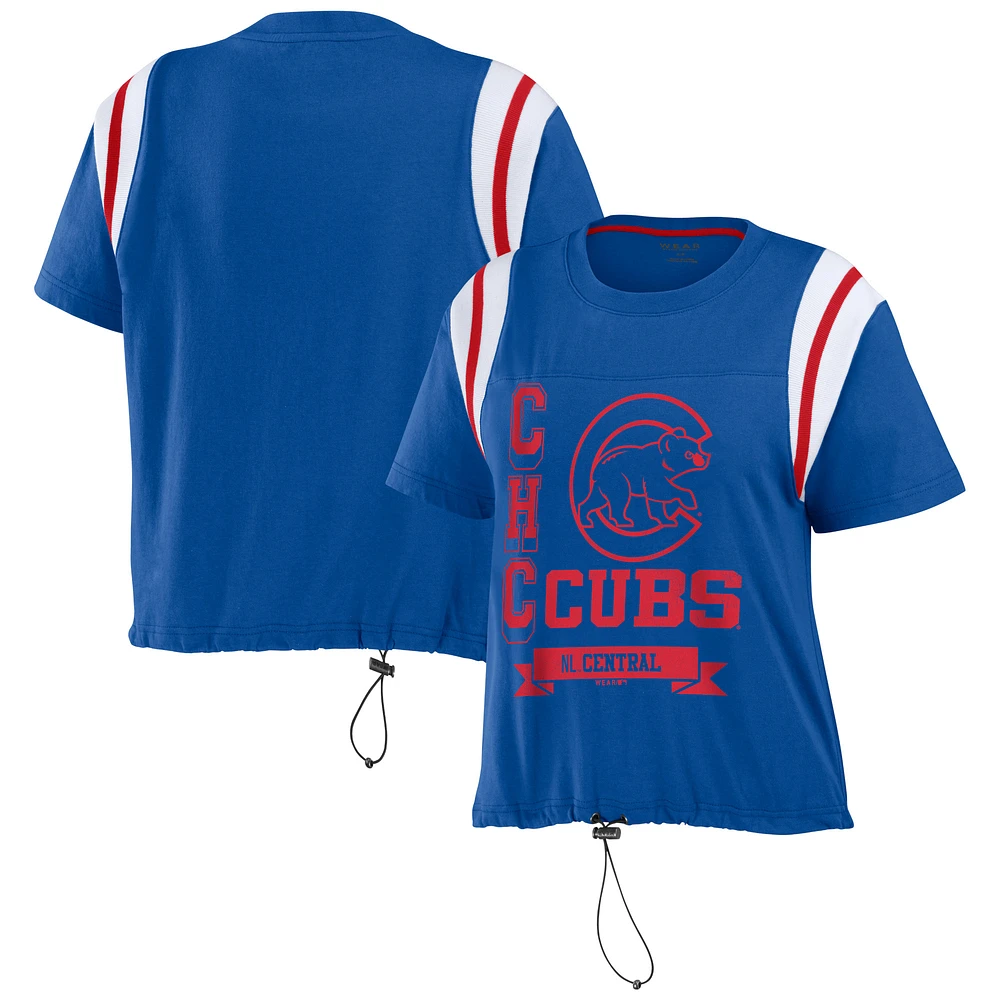 Women's WEAR by Erin Andrews Royal Chicago Cubs Cinched Colorblock T-Shirt