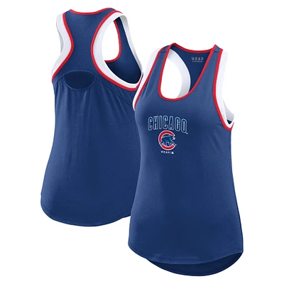 WEAR by Erin Andrews Royal Chicago Cubs Débardeur à dos nageur color block pour femmes