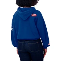 Women's WEAR by Erin Andrews Royal Chicago Cubs  Patch Quarter-Zip Hoodie