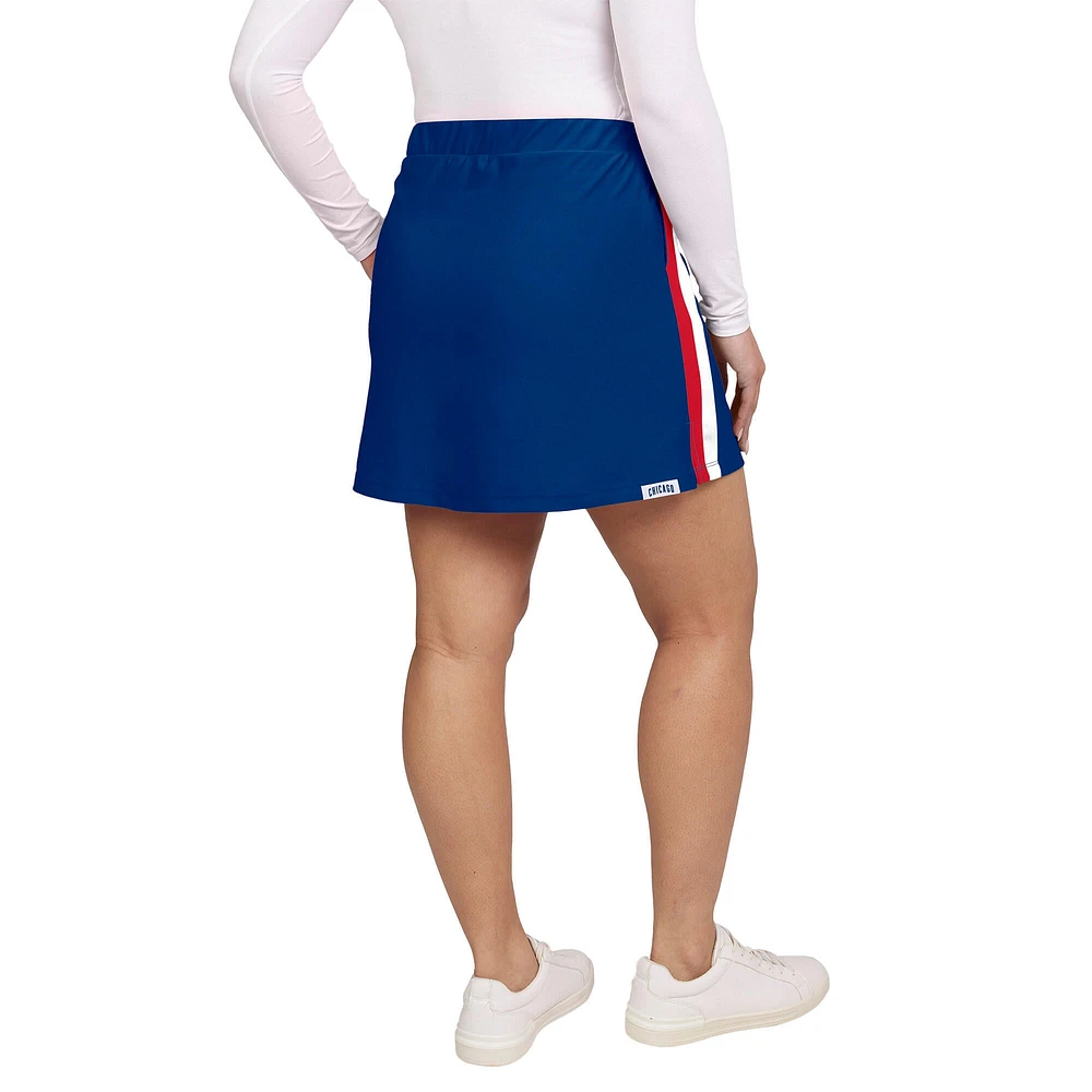 WEAR by Erin Andrews - Jupe-short à rayures Royal Chicago Cubs pour femmes