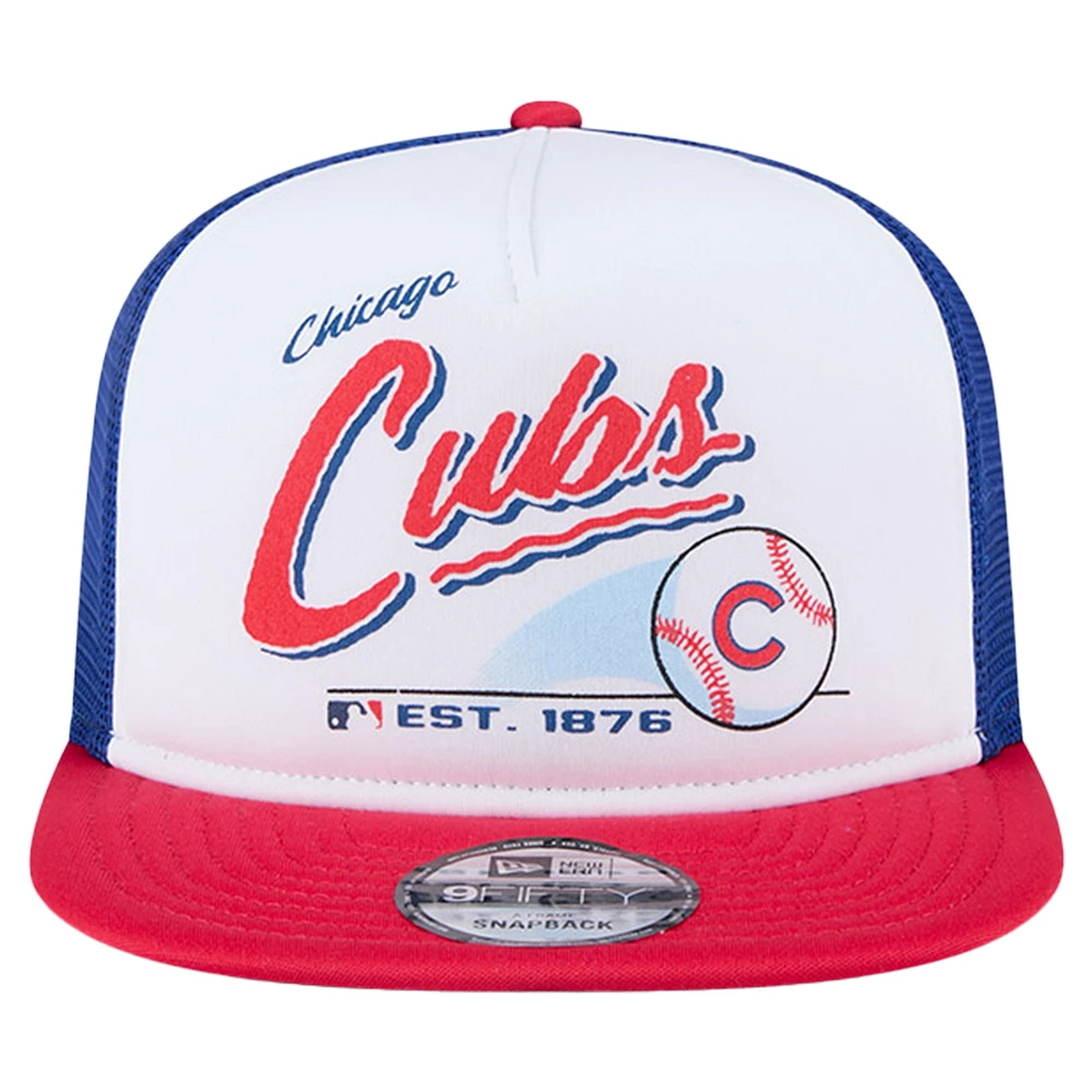 Casquette Snapback rétro 9FIFTY blanche des Chicago Cubs de New Era pour jeunes