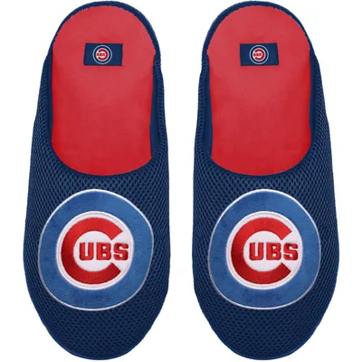Chicago Cubs FOCO Youth Big Logo Colorblock Mesh Slippers