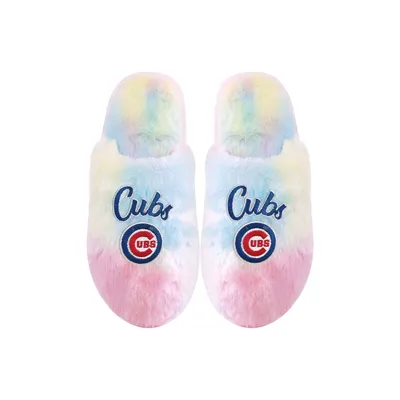 Chicago Cubs FOCO Youth Rainbow Script Slippers