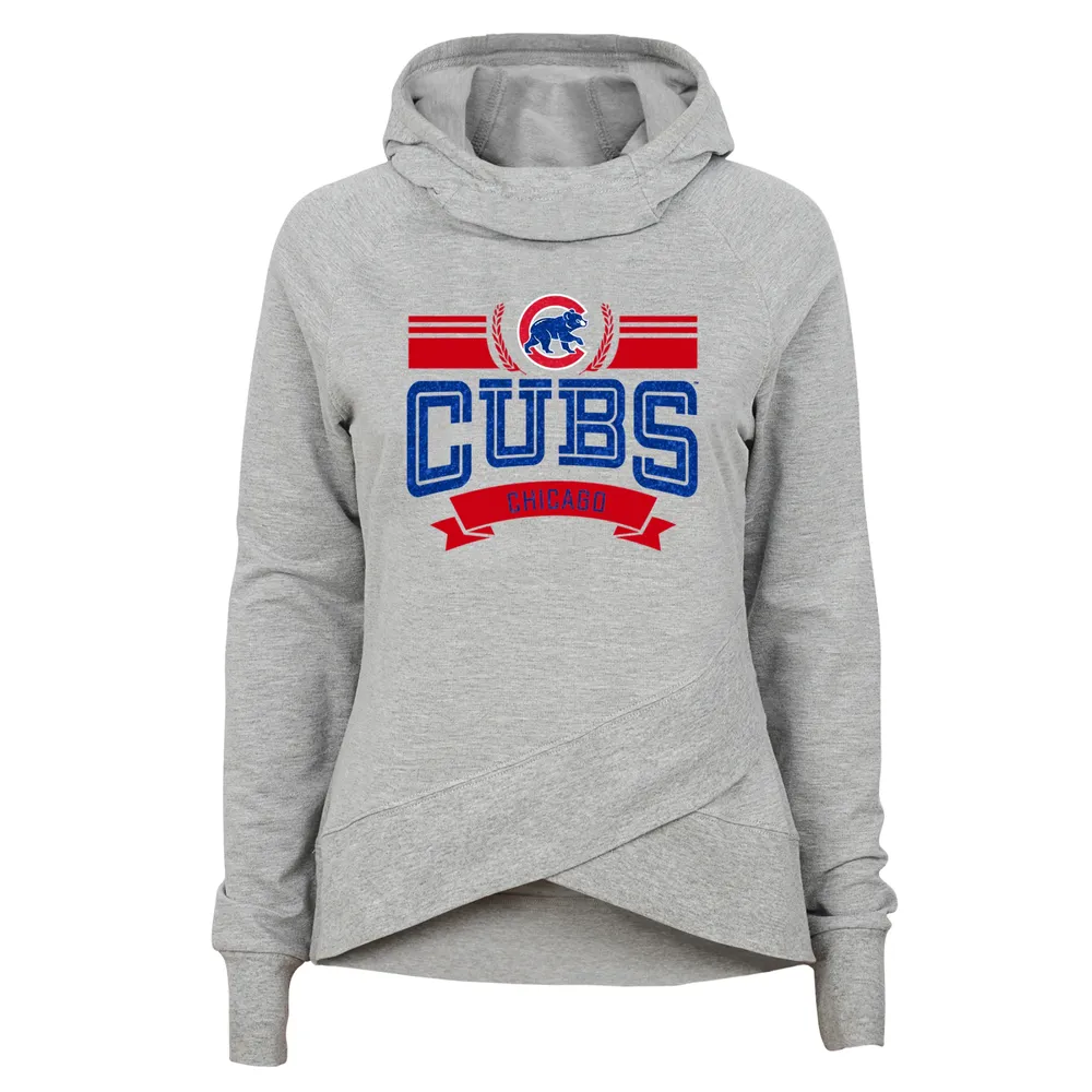 Chandail à capuchon entonnoir spectaculaire Chicago Cubs pour jeune, gris chiné