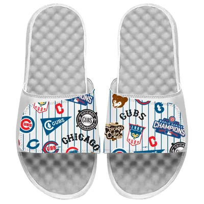 Chicago Cubs ISlide Youth Cooperstown Collection Loudmouth Slide Sandals - White