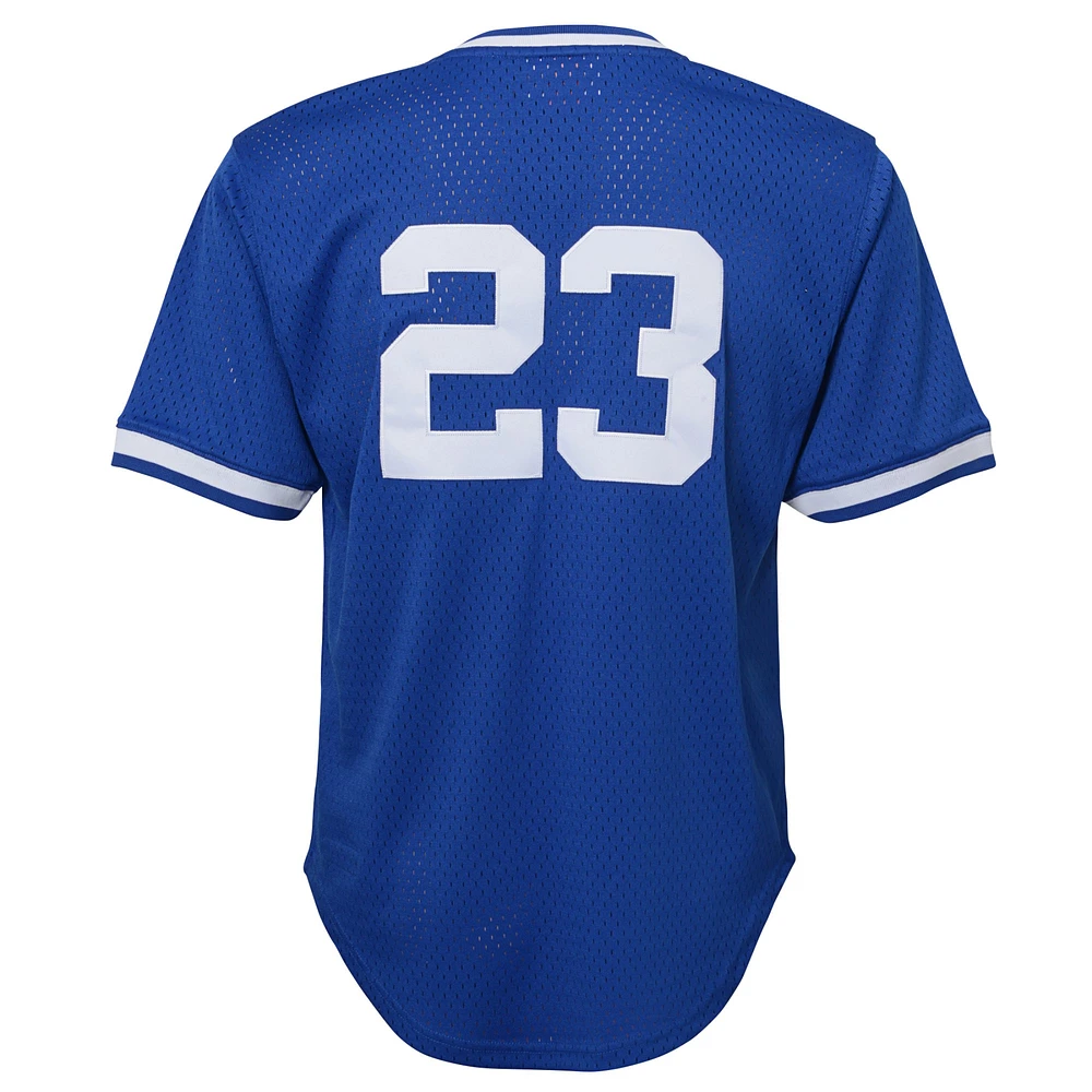 Youth Mitchell & Ness Ryne Sandberg Royal Chicago Cubs Cooperstown Collection Mesh Batting Practice Jersey