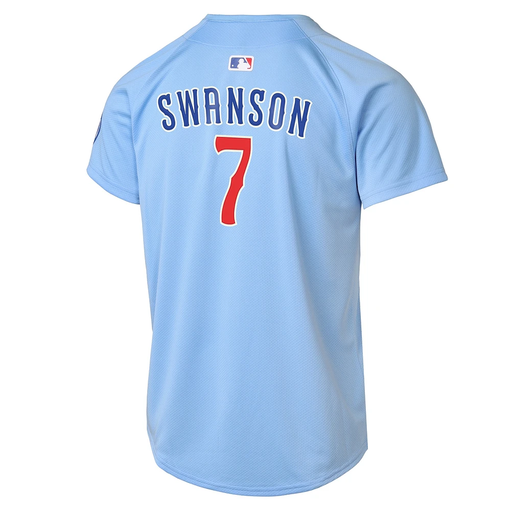 Youth Nike Dansby Swanson Baby Blue Chicago Cubs 2nd Alternate Limited Player Jersey