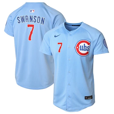 Youth Nike Dansby Swanson Baby Blue Chicago Cubs 2nd Alternate Limited Player Jersey