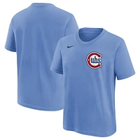 Youth Nike  Light Blue Chicago Cubs Alternate Logo T-Shirt