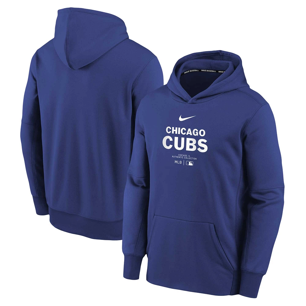 Sweat à capuche Nike Royal Chicago Cubs Authentic Collection Performance pour jeune