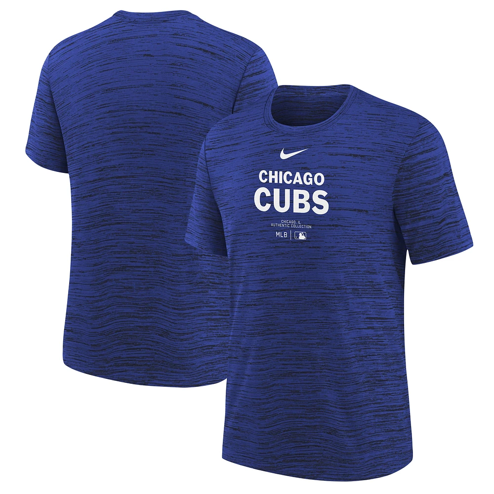 T-shirt Nike Royal Chicago Cubs Authentic Collection Practice Performance pour jeune