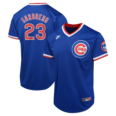 Maillot de joueur Nike Ryne Sandberg bleu Chicago Cubs Cooperstown Collection Limited pour jeune