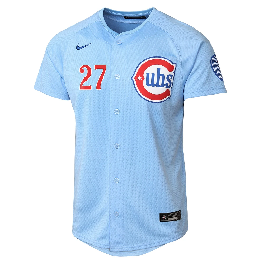 Maillot de joueur alternatif Nike Seiya Suzuki bleu clair Chicago Cubs 2e édition limitée