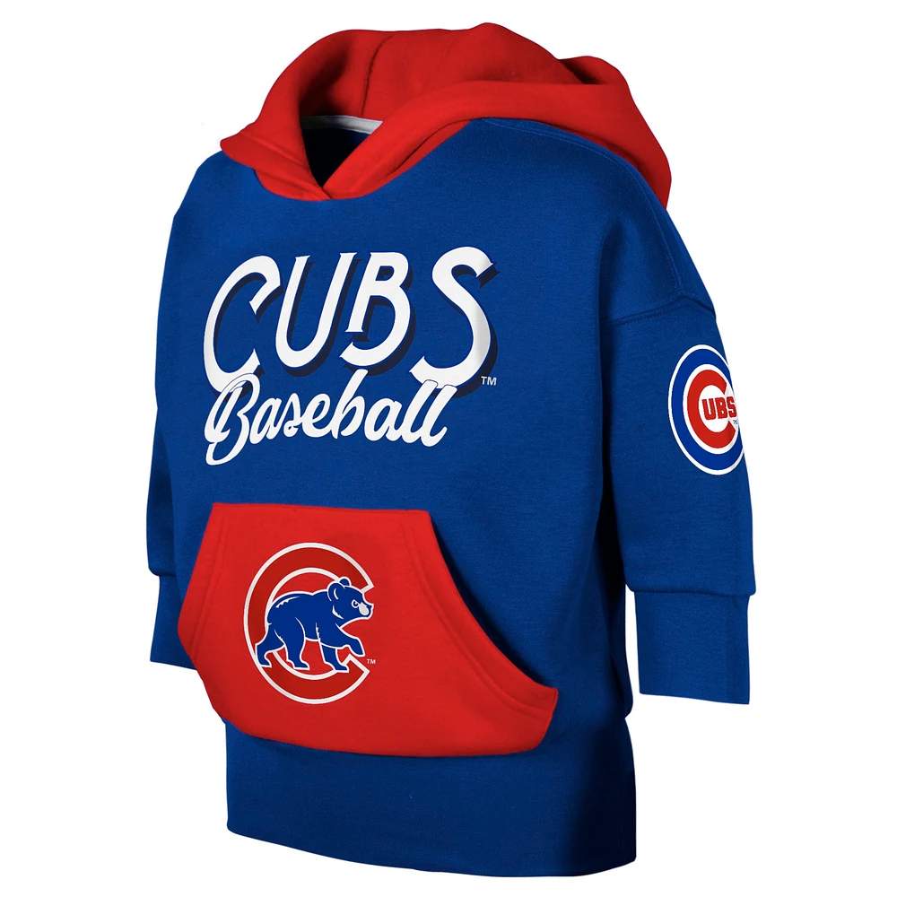 Youth Royal Chicago Cubs Team Practice 3/4-Sleeve Pullover Hoodie