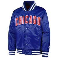 Veste à bouton-pression en satin pour garçons d'été Starter Royal Chicago Cubs jeunes