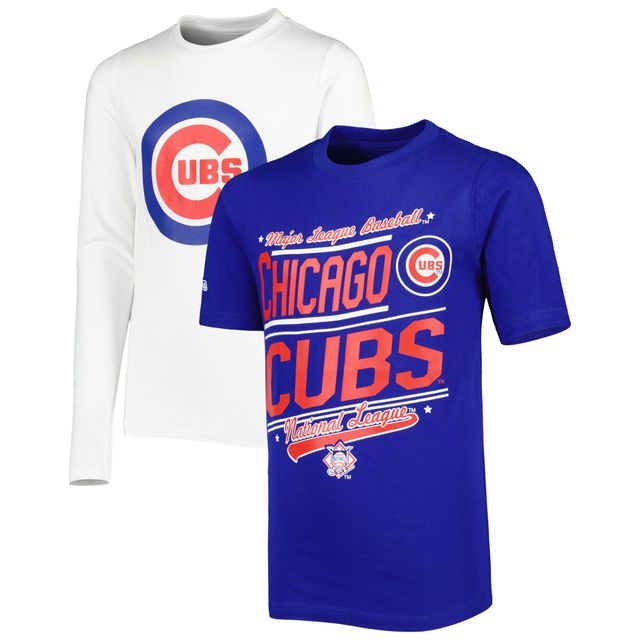 Ensemble de t-shirts pour jeunes Stitches Royal/White Chicago Cubs Combo