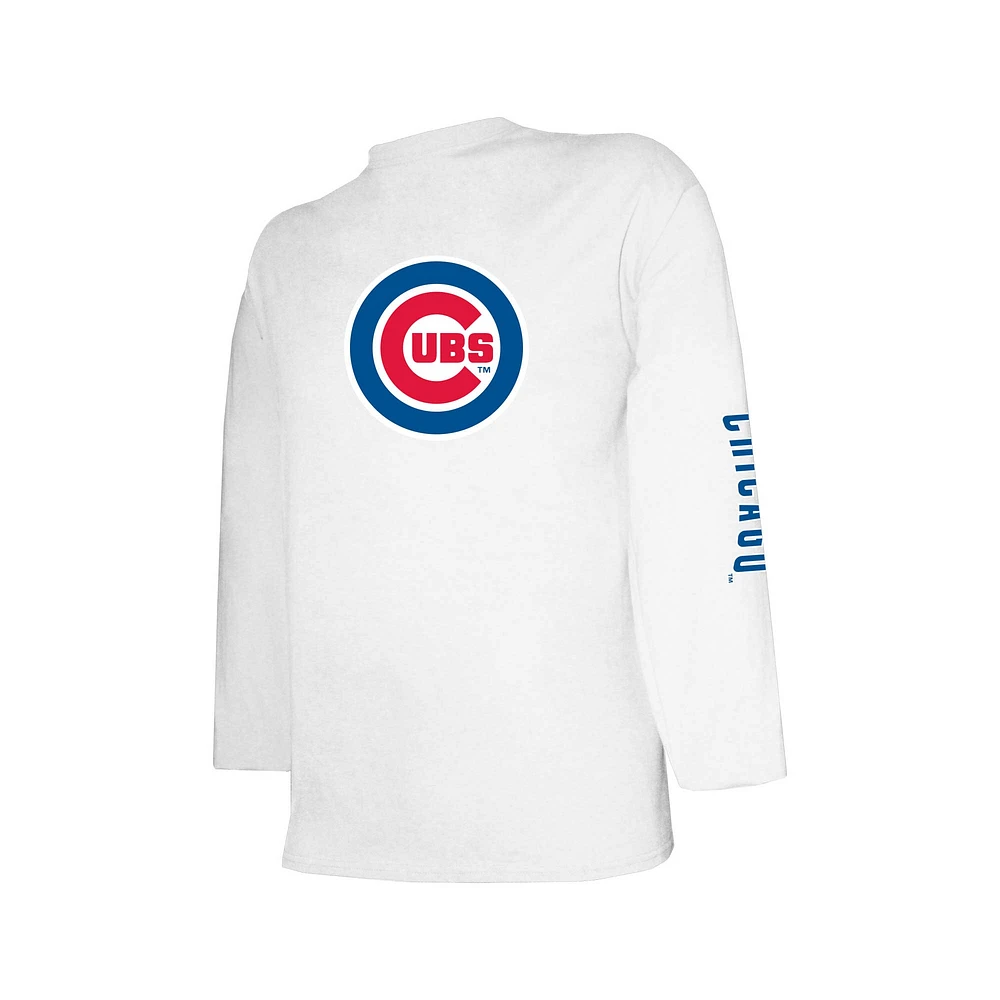 Ensemble de t-shirts pour jeunes Chicago Cubs bleu royal/blanc Stitches