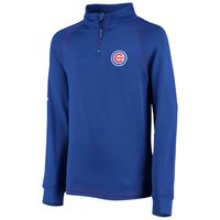 Youth Stitches Royal Chicago Cubs Raglan Quarter-Zip Jacket