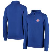 Youth Stitches Royal Chicago Cubs Raglan Quarter-Zip Jacket