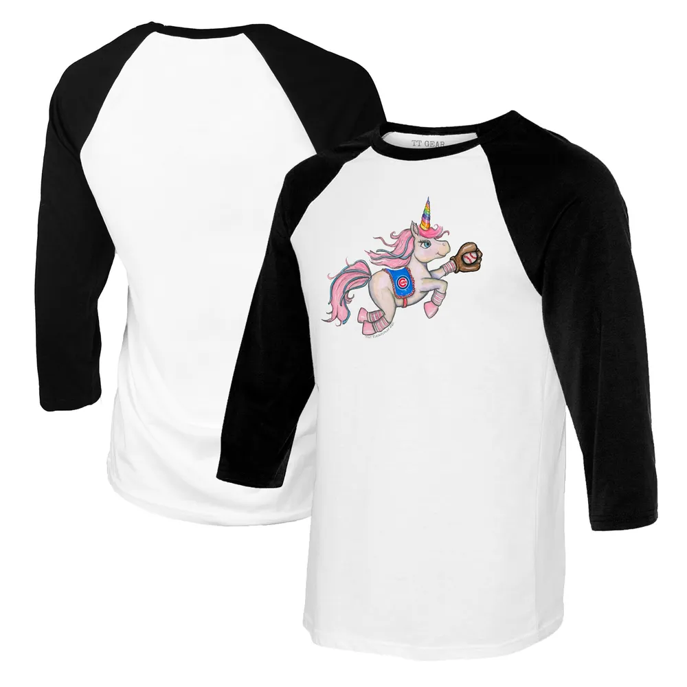 Tiny Turnip Chicago Cubs Toddler White Unicorn T-Shirt