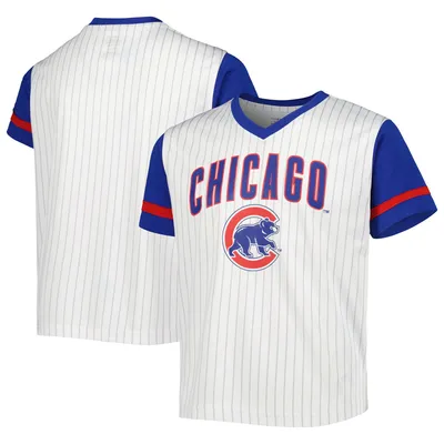 Chicago Cubs Youth V-Neck T-Shirt - White/Royal