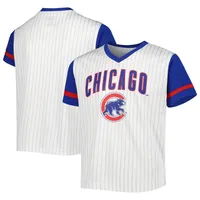Stitches Chicago Cubs Black Raglan V-neck Jersey