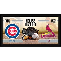 Chicago Cubs vs. St. Louis Cardinals Framed 10" x 20" House Divided Baseball Collage