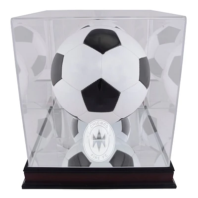 Chicago Fire Mahogany Team Logo Soccer Ball Display Case