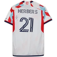 Fabian Herbers Chicago Fire Autographed Fanatics Authentic Match-Used #21 White Jersey from the 2023 MLS Season