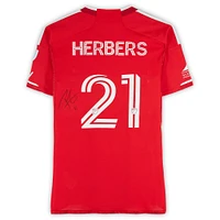 Fabian Herbers Chicago Fire Autographed Match-Used #21 Red adidas Jersey from the 2024 MLS Season - Size M