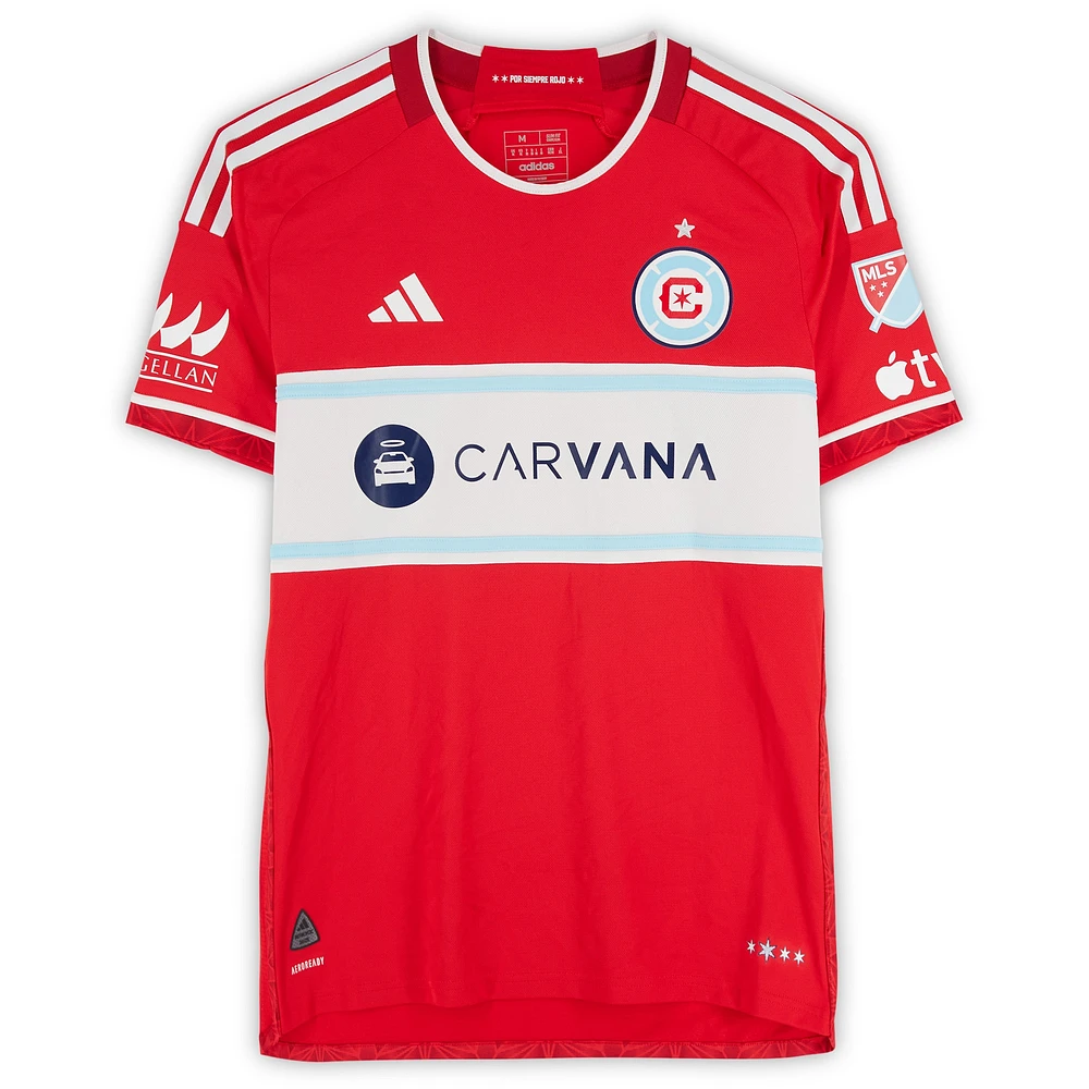 Fabian Herbers Chicago Fire Autographed Match-Used #21 Red adidas Jersey from the 2024 MLS Season - Size M