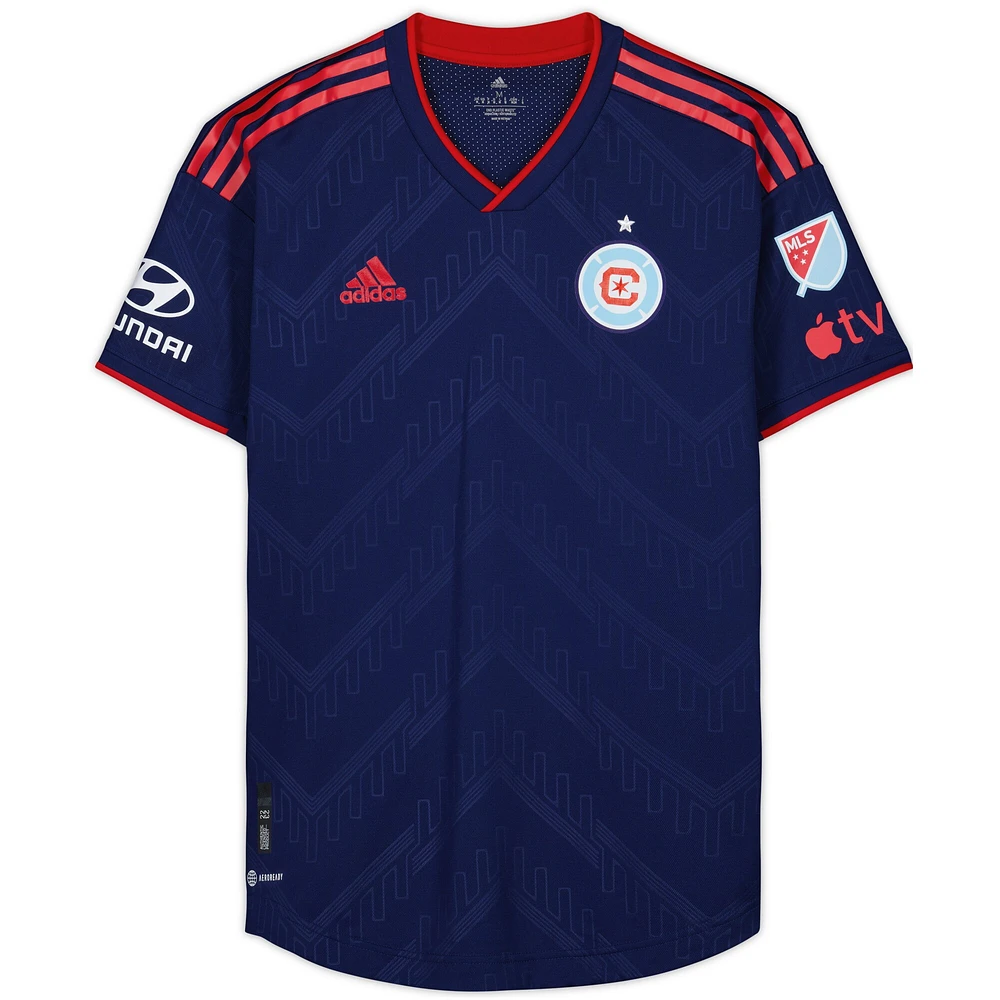 Jonathan Dean Chicago Fire Autographed Fanatics Authentic Match-Used #24 Navy Jersey from the 2023 MLS Season