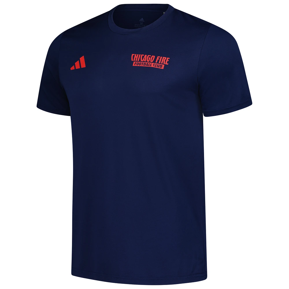 T-shirt cache-cœur adidas bleu marine Chicago Fire AEROREADY Local pour homme