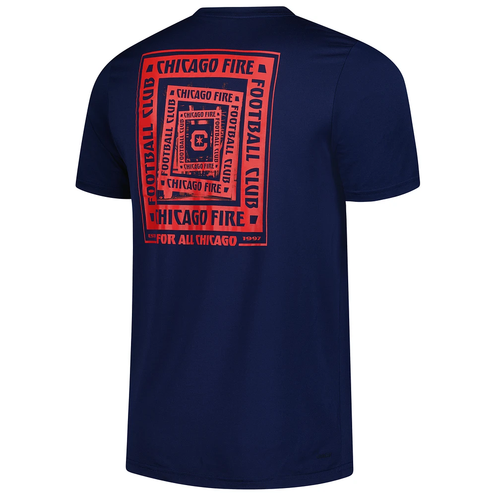 T-shirt cache-cœur adidas bleu marine Chicago Fire AEROREADY Local pour homme