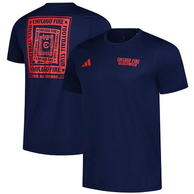 T-shirt cache-cœur adidas bleu marine Chicago Fire AEROREADY Local pour homme