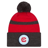 Bonnet en tricot à revers avec pompon Chicago Fire 2025 Kickoff de New Era pour homme, noir