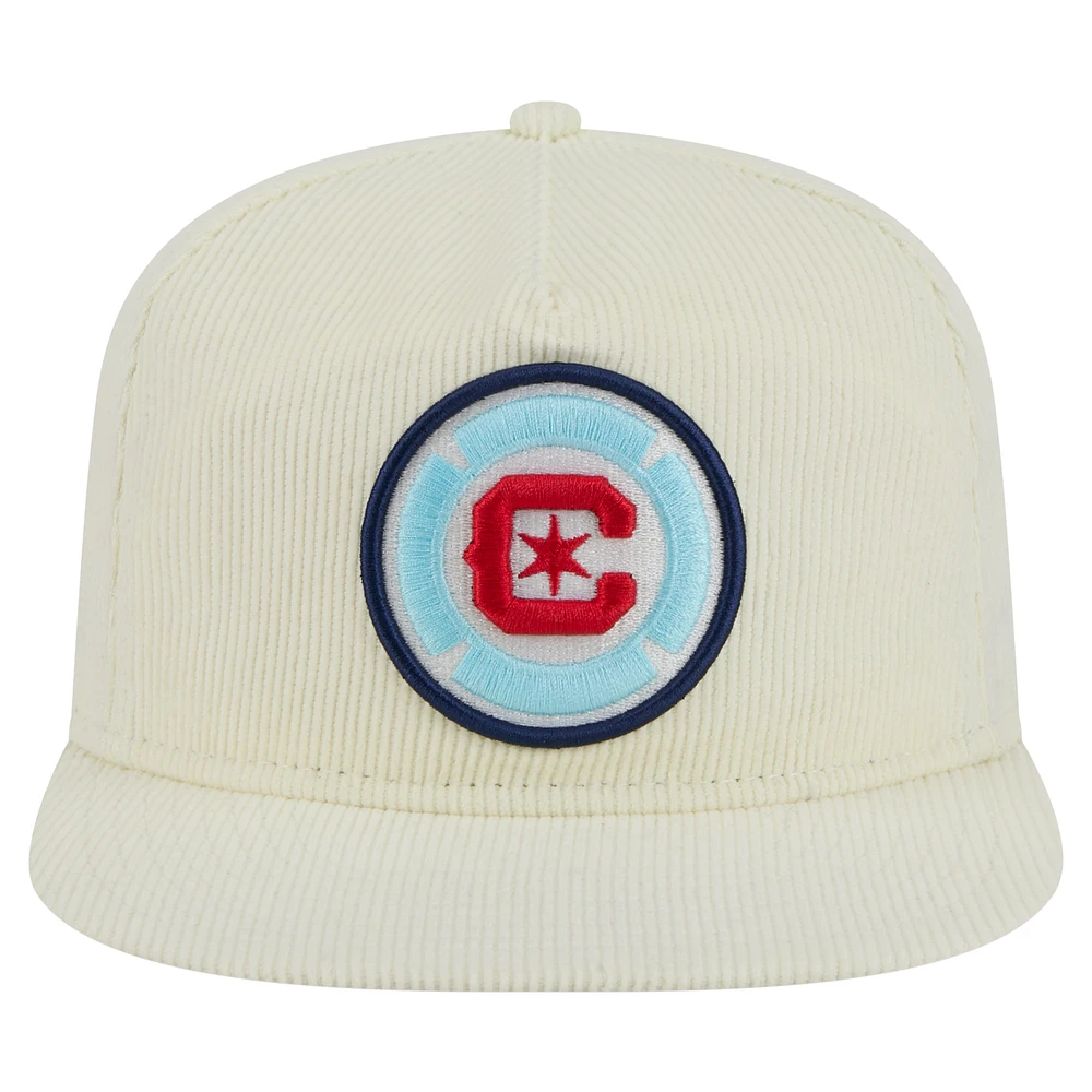 Men's New Era  Cream Chicago Fire 2025 Kickoff Snapback Golfer Hat