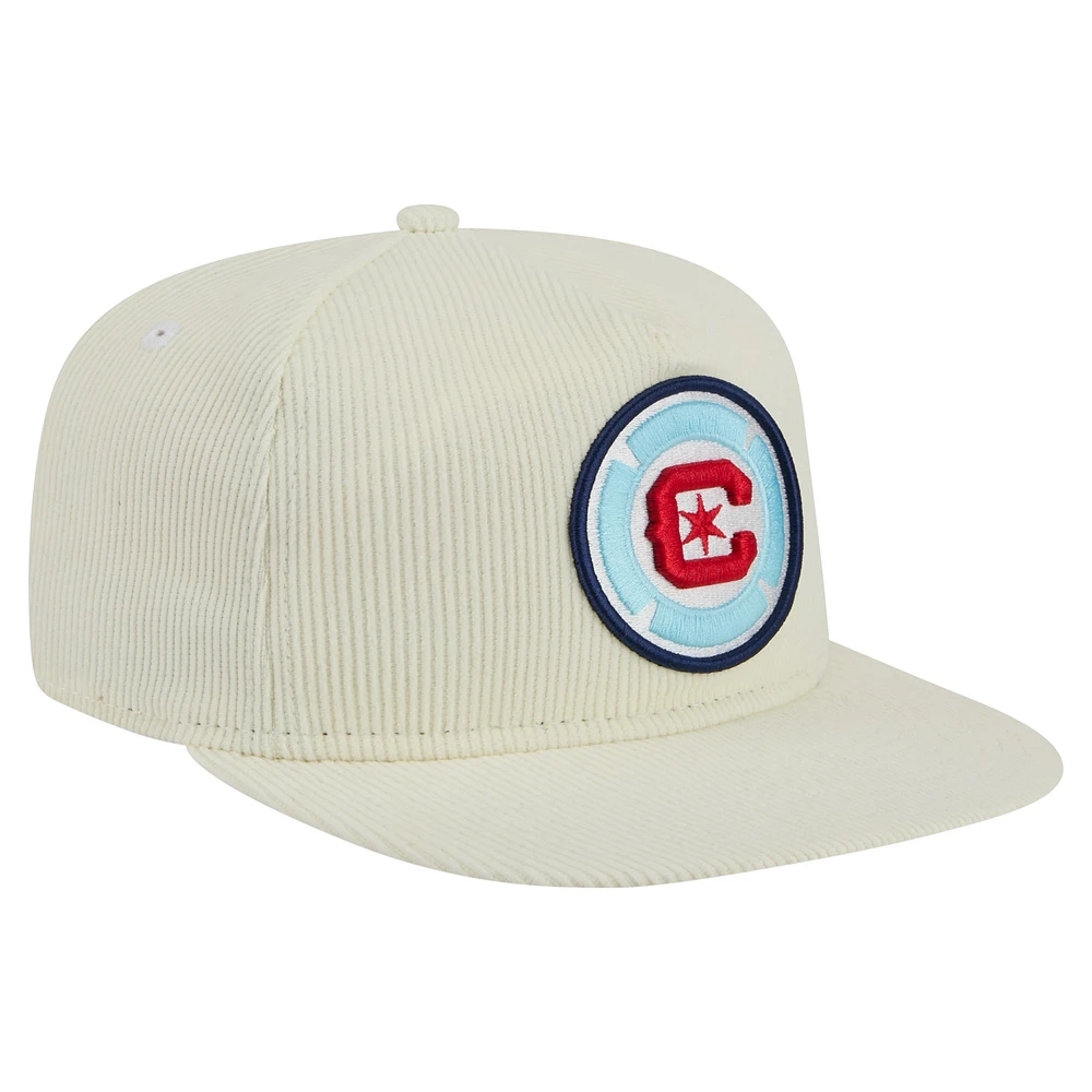 Men's New Era  Cream Chicago Fire 2025 Kickoff Snapback Golfer Hat