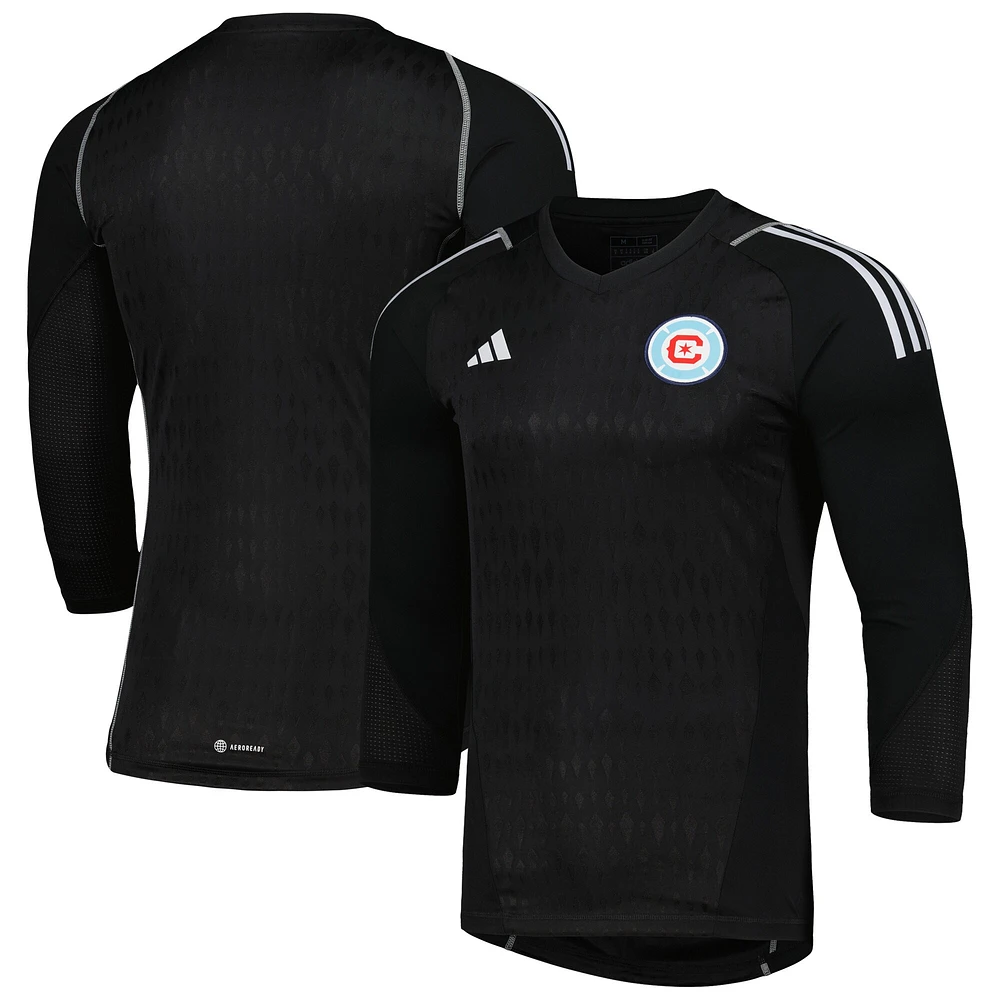 Réplique de maillot gardien but à manches longues Chicago Fire 2023 adidas noir pour homme