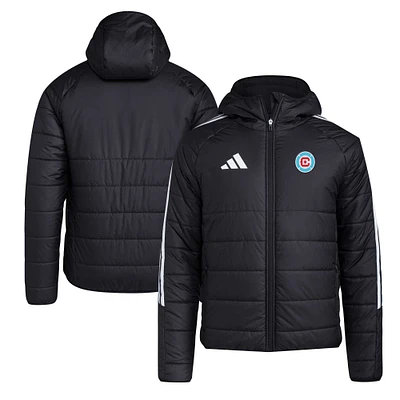 Veste à capuche d'hiver entièrement zippée adidas Chicago Fire Tiro 24 pour homme - Noir